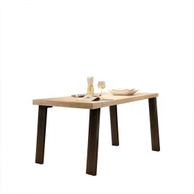 Esstisch Lampione in Eiche Anthrazit im Retro Design – Ansicht 1