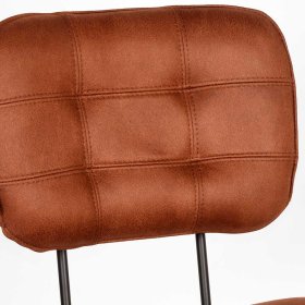 Microfaser Polsterstuhl Set Jiamano in Cognac Braun mit Steppungen (2er Set) – Ansicht 5