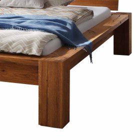 Holzbett Jeffrey aus Wildeiche Massivholz gebürstet und geölt – Ansicht 4