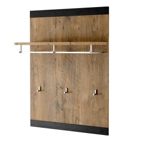 Wandgarderobe Zarevas in Kastanie Holzoptik und Schwarz 80 cm breit – Ansicht 1
