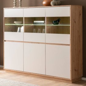 Highboard Vitrine Ikba mit Glastüren 164 cm breit – Ansicht 2
