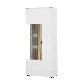 Wohnzimmer Vitrine Saladd in modernem Design mit zwei Glasböden – Ansicht 1