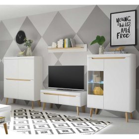 Design Wohnwand Jasturian im Skandi Stil mit Vierfußgestellen (vierteilig) – Ansicht 2