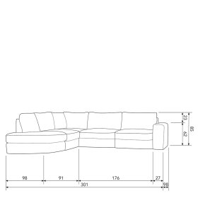 Ecksofa Beige Pilamonia 301 cm breit in modernem Design – Ansicht 13