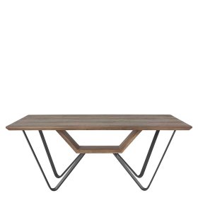 Esszimmer Tisch modern Landira in Schwarz und Eichefarben mit Ablage – Ansicht 2