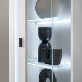 Wohnwand mit Beleuchtung Constantin in modernem Design in Weiß (vierteilig) – Ansicht 9