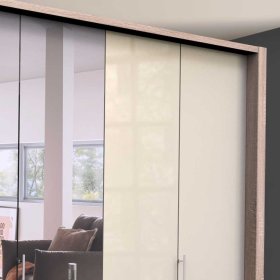 Großer Schlafzimmerschrank Codumenta mit Spiegel Falttüren und Schubladen – Ansicht 5