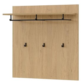 Wandgarderobe Carno in Eiche Stone mit 3 Kleiderhaken – Ansicht 1