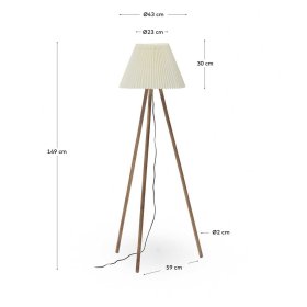 Skandi Design Stehleuchte Clorina 149 cm hoch mit Holzgestell – Ansicht 5