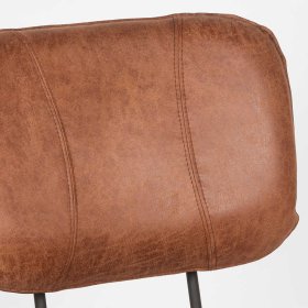 Esszimmerstuhl Set Auray in Cognac Braun Kunstleder mit 50 cm Sitzhöhe (2er Set) – Ansicht 5