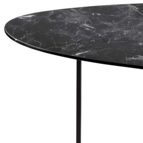 Schwarzer Designcouchtisch Jemja mit Glasplatte in Marmor Optik – Ansicht 3