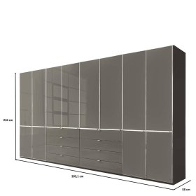 Drehtürenschrank Boplaroma mit acht Schubladen Front glasbeschichtet – Ansicht 9