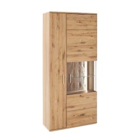 Vitrine Lamanda aus Eiche Bianco geölt 90 cm breit – Ansicht 1