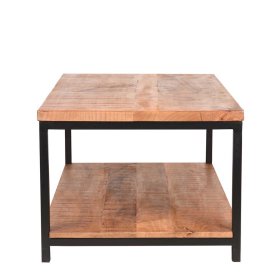 Couchtisch Nick aus Mangobaum Massivholz geölt und Metall Schwarz – Ansicht 3
