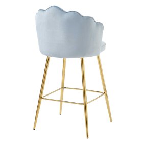 Designbarhocker Syndria in Hellgrau und Gold Muschelform (2er Set) – Ansicht 4