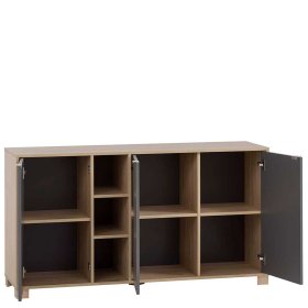 Modernes Sideboard Ron in Dunkelgrau und Eiche hell – Ansicht 4