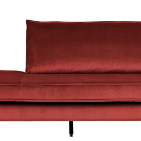 Couch Recamiere Klasvan in Rotbraun Samt im Retrostil – Ansicht 5