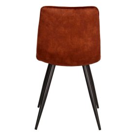 Polsterstuhl Set Salinta mit Velours Bezug in Rost 50 cm Sitzhöhe (2er Set) – Ansicht 4