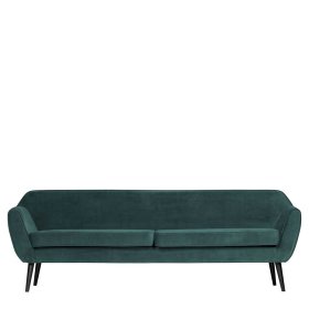 Wohnzimmer Sofa Change in Petrol und Schwarz mit Samtbezug – Ansicht 3