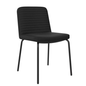 Esstisch Stühle Sealand in Schwarz aus Kunstleder und Metall (2er Set) – Ansicht 1