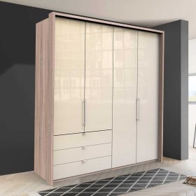 Luxus Kleiderschrank Codumenta in Cremefarben und Eiche Sägerau – Ansicht 2