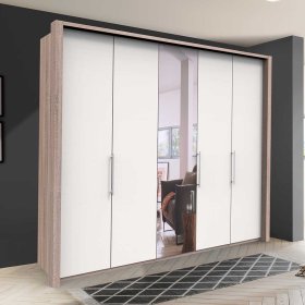 Moderner Panorama Kleiderschrank Lolyana 3 türig mit Spiegel – Ansicht 2