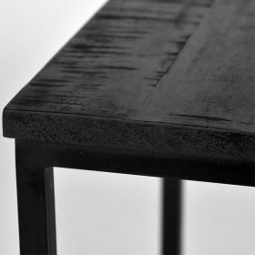 Wohnzimmertische Ribanna komplett schwarz rustikale Holzplatten (zweiteilig) – Ansicht 4