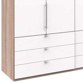 XL Schlafzimmerschrank Lolyana 3 türig mit neun Schubladen – Ansicht 4