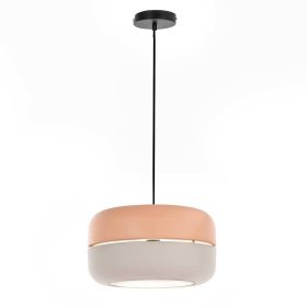 Design Hängelampe Novara in Rosa und Grau 150 cm hoch – Ansicht 1