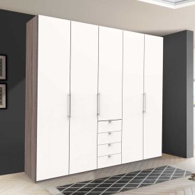 Großraum Kleiderschrank Rarian in Weiß und Eiche Trüffelfarben – Ansicht 3