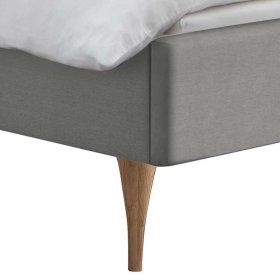 Modernes Polsterbett Kalimba in Grau & Eiche Bianco mit Vierfußgestell aus Holz – Ansicht 4