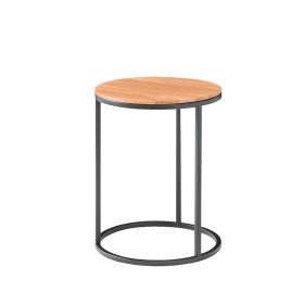 Couch Anstelltisch Geraldine aus Asteiche Massivholz und Metall rund – Ansicht 1