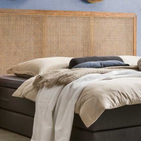 Geflecht Bett Kopfteil Koropi aus Rattan und Teak Massivholz – Ansicht 6