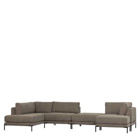 Eckelement Modul Sofa Udjaca in Taupe mit Vierfußgestell aus Metall – Ansicht 14