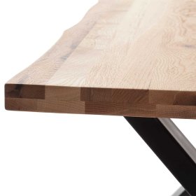 Holztisch Gronas aus Zerreiche Massivholz mit X-Gestell – Ansicht 11