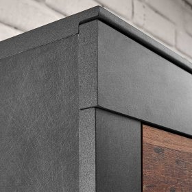 Fernseher Unterschrank Frondito im Loft Design in Altholz Optik und Dunkelgrau – Ansicht 9