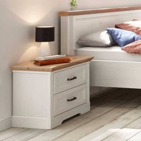 Nachttisch Kommode Dymco im Landhausstil in Weiß – Ansicht 3