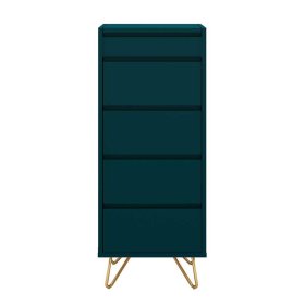 Schminkkommode Andro in Petrol und Goldfarben 110 cm hoch – Ansicht 2