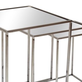 Beistelltische Sofa Amber in Silberfarben und Transparent (dreiteilig) – Ansicht 3