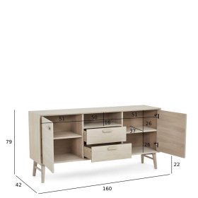 Esszimmersideboard Vilrada mit einem offenen Fach 160 cm breit – Ansicht 12