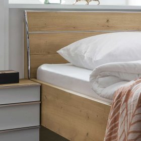 Schlafzimmerset Waluva in Weiß Eiche Bianco 300 cm breiter Schrank (vierteilig) – Ansicht 4