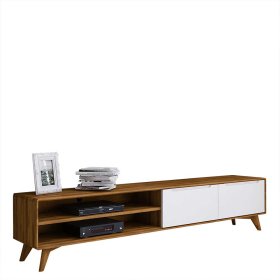 Design Lowboard Triancova in Weiß und Wildeiche 220 cm breit – Ansicht 1