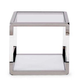 Beistelltisch Sofa Ropez mit Gestell aus Acrylglas und Edelstahl 56 cm breit – Ansicht 4