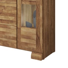 Landhaus Sideboard Sascora aus Wildeiche Massivholz Glas 120 cm – Ansicht 4