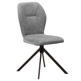 Esszimmerstuhl Acelya in Grau mit Gestell aus Metall (2er Set) – Ansicht 2