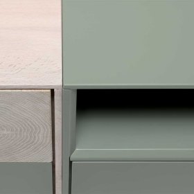Fernsehtisch Samanda in Beton Grau und Buche hell 140 cm breit – Ansicht 13