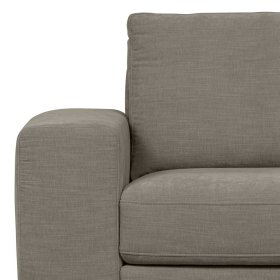 Sofa Element mit Armlehne links Fredoco in Grau Rücken echt bezogen – Ansicht 8
