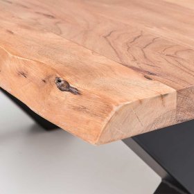 Sofa Tisch Feconda aus Akazie Massivholz mit X Gestell – Ansicht 3