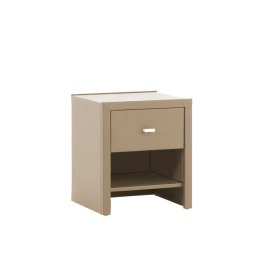Nachtkonsole Asta in Beige Kunstleder mit Schublade – Ansicht 1