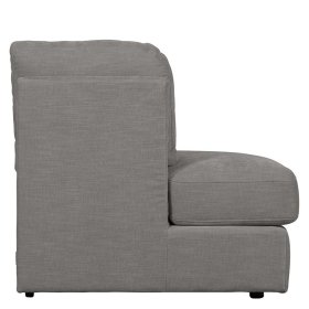 Modulsofa Abschluss Element links Fredoco in Grau Rücken echt bezogen – Ansicht 7